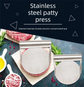 2-PCS Stainless Steel Meat Press Mold 11.2cm Diameter for Burger Patties, Steak, Dough & Rice Rolls – Heavy-Duty Kitchen Tool