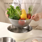 White Stainless Steel Mixing Bowl Set with Colander – Double-Layer Kitchen Basin for Salad, Washing, Mixing & Baking