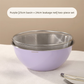 Purple Stainless Steel Mixing Bowl Set with Colander – Double-Layer Kitchen Basin for Salad, Washing, Mixing & Baking