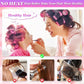 Rose red 50-Piece Pink Plastic Hair Rollers Set with Clips and Storage Bag for At-Home Styling – Multi-Size Curlers for Voluminous Curls, Waves and Bangs