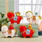 White Red New Chinese Style Resin Horse Figurine with Rotating Lucky Bag – Elegant Home or Office Decor for Modern Living Spaces(Good fortune and prosperity shall soon be yours)