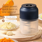2-Leaf blade White Wireless Electric Garlic Chopper 300ml Portable Mini Food Processor USB Rechargeable for Baby Food and Dipping Sauce Essential Local Kitchen Tool