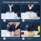 2-Leaf blade White Wireless Electric Garlic Chopper 300ml Portable Mini Food Processor USB Rechargeable for Baby Food and Dipping Sauce Essential Local Kitchen Tool