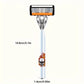 2-Pack 6-Layer Manual Razor with 30 Replacement Blades – Ultra-Close Shave for Men, Stainless Steel Handle with One-Click Blade Change