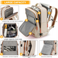 Pink Large Capacity Backpack with USB Charging Port and Waterproof Fabric for Travel Work and Daily Use