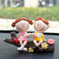 Couple reading under a tree Cute Couple Car Ornament for Dashboard – Romantic Interior Decoration for Vehicles