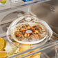 360° Microwave Splash Cover with Rotating Vent and Heat-Resistant Handle – Transparent Food Protector for Cooking, Reheating, and Refrigeration