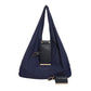 Navy blue Foldable Tote Bag with Built-In Storage Pouch – Compact Reusable Shopping Bag That Packs into Itself, Ideal for Daily Carry and Eco-Friendly Use