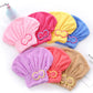 3-Pack Rose red Thickened Coral Fleece Hair Drying Towel Cap – Double-Layered Absorbent Turban with Bow Design for Fast Drying and Gentle Care