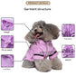 Pink Cozy Pet Bathrobe Sleepwear – Plush Fleece Dog Robe with Hood and Adjustable Waistband for Small to Medium Breeds(Size:L)
