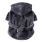 Grey Cozy Pet Bathrobe Sleepwear – Plush Fleece Dog Robe with Hood and Adjustable Waistband for Small to Medium Breeds(Size:XL)