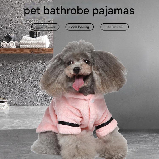 Army green Cozy Pet Bathrobe Sleepwear – Plush Fleece Dog Robe with Hood and Adjustable Waistband for Small to Medium Breeds(Size:XL)