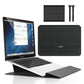 Black 3-in-1 Laptop Sleeve with Built-In Stand & Wrist Rest – Waterproof PU Protective Case for 13/14 Inch Laptops, Portable and Ergonomic Design