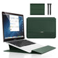 Dark green 3-in-1 Laptop Sleeve with Built-In Stand & Wrist Rest – Waterproof PU Protective Case for 13/14 Inch Laptops, Portable and Ergonomic Design