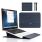 Deep Blue 3-in-1 Laptop Sleeve with Built-In Stand & Wrist Rest – Waterproof PU Protective Case for 15/16 Inch Laptops, Portable and Ergonomic Design