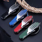 2-PCS Green Stainless Steel Folding Cutlery Set – Compact 3-in-1 Knife, Fork, Spoon with Removable Design for Outdoor Camping, Hiking, Travel, and Picnic Use