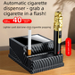 Carbon fibre Automatic Cigarette Box with 40-Slot Capacity – Pop-Out Dispenser for Car and Home Use, ABS Material with Lighter Holder and Carbon Fiber Look Design