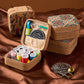 Brown Flower Sea Style Portable Sewing Kit – Compact Travel Set with Needles, Thread, Scissors, Thimble, and Pin Cushion for Home, Dorm, or Emergency Repairs