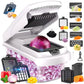Black Multifunctional Vegetable Slicer – Manual Kitchen Cutter with Adjustable Blades for Slicing, Dicing, Shredding, Garlic Grinding, and Egg White Separation