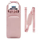 Pink Insulated Water Bottle Carrier with Shoulder Strap – Portable Sleeve for Large Bottles, Featuring Front Pocket and Key Hook
