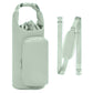 Green Insulated Water Bottle Carrier with Shoulder Strap – Portable Sleeve for Large Bottles, Featuring Front Pocket and Key Hook