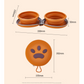 Brown Portable Foldable Dual Bowl for Pets – Silicone Feeding and Water Dish with Compact Storage Design