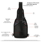Tactical Sling Bag Classic Black 600D Waterproof Crossbody Backpack MOLLE EDC Shoulder Pack for Urban Hiking