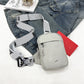 Unisex Mini Nylon Crossbody Sling Bag Chest Pouch Adjustable Wide Strap Lightweight Grey for Travel Sports & Festivals