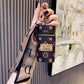 Purple Mini Cylinder Lipstick Case Keychain with Silk Scarf Charm PU Leather Coin Purse Bag Pendant for Earphones Keys Vintage Floral Pattern