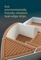 EVA Faux Teak Boat Flooring Border Trim Self Adhesive Marine Decking Strip Non Slip Foam Sheet for Yacht Caravan RV (Light Brown & Black, 240cm x 5.7cm)