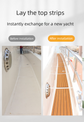 EVA Faux Teak Boat Flooring Border Trim Self Adhesive Marine Decking Strip Non Slip Foam Sheet for Yacht Caravan RV (Dark Brown & Black, 240cm x 5.7cm)