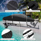 Waterproof Boat Cover 11-13ft Trailerable V-Hull Runabout UV Resistant Marine Grade Storage Tarpaulin with Straps (Black, 420cm x 270cm)