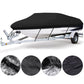 Waterproof Boat Cover 17-20ft Square Bow Jon Boat & Wide Beam Utility UV Resistant Marine Storage Tarp (Black, 625cm x 360cm)