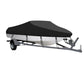 Waterproof Boat Cover 21-24ft Square Bow Jon Boat & Pontoon UV Resistant Marine Storage Tarp Wide Beam (Black, 750cm x 360cm)