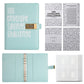 100 Envelope Savings Challenge Binder with Password Lock A5 Cash Stuffing Budget Planner Book Money Organizer for Couples (Blue)