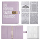 100 Envelope Savings Challenge Binder with Password Lock A5 Cash Stuffing Budget Planner Book Money Organizer for Couples (Purple)