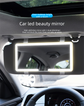Car Visor Vanity Mirror with Dual Colour LED Lights Rechargeable Sun Visor Makeup Mirror Dimmable Dual Touch Control (Black)