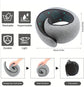 Memory Foam Travel Neck Pillow 360 Support Adjustable Snail Shape Chin Rest for Long Haul Flights Car & Office Portable with Storage Bag (Grey)