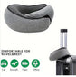 Memory Foam Travel Neck Pillow 360 Support Adjustable Snail Shape Chin Rest for Long Haul Flights Car & Office Portable with Storage Bag (Grey)