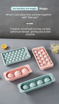 2 PCS Round Ice Cube Trays with Lids 33 Cavity Sphere Ice Ball Maker Mould Stackable Hard Plastic Easy Release for Cocktails Whiskey Blue