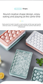 2 PCS Round Ice Cube Trays with Lids 33 Cavity Sphere Ice Ball Maker Mould Stackable Hard Plastic Easy Release for Cocktails Whiskey Blue