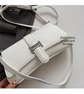 Womens Classic Baguette Shoulder Bag Soft PU Leather Underarm Purse with Adjustable Strap Crossbody Handbag Minimalist 90s Style White