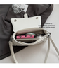 Womens Classic Baguette Shoulder Bag Soft PU Leather Underarm Purse with Adjustable Strap Crossbody Handbag Minimalist 90s Style White