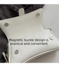 Womens Classic Baguette Shoulder Bag Soft PU Leather Underarm Purse with Adjustable Strap Crossbody Handbag Minimalist 90s Style White