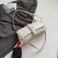 Womens Classic Baguette Shoulder Bag Soft PU Leather Underarm Purse with Adjustable Strap Crossbody Handbag Minimalist 90s Style Beige