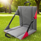 Portable Folding Stadium Seat Cushion with Back Support Lightweight Outdoor Chair for Camping Concerts Hiking Beach Bleachers Grey and Red