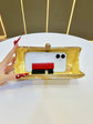 Luxury Black Crystal Evening Clutch Bag Gradient Rhinestone Hard Case Purse with Detachable Chain for Wedding Prom Cocktail Party Fits Smartphone