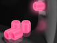 2 Packs of 4 Pink Luminous Tyre Valve Caps Glow in The Dark Universal Wheel Air Dust Covers for Cars Bikes Motorcycles Scooters One-Piece Design