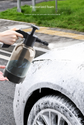 Black 2L Handheld Car Wash Foam Sprayer Pump Action Pressure Cannon with 2 Nozzles for Auto Detailing and Garden Watering Heavy Duty 55 Degree Fan Spray