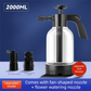 White 2L Handheld Car Wash Foam Sprayer Pump Action Pressure Cannon with 2 Nozzles for Auto Detailing and Garden Watering Heavy Duty 55 Degree Fan Spray